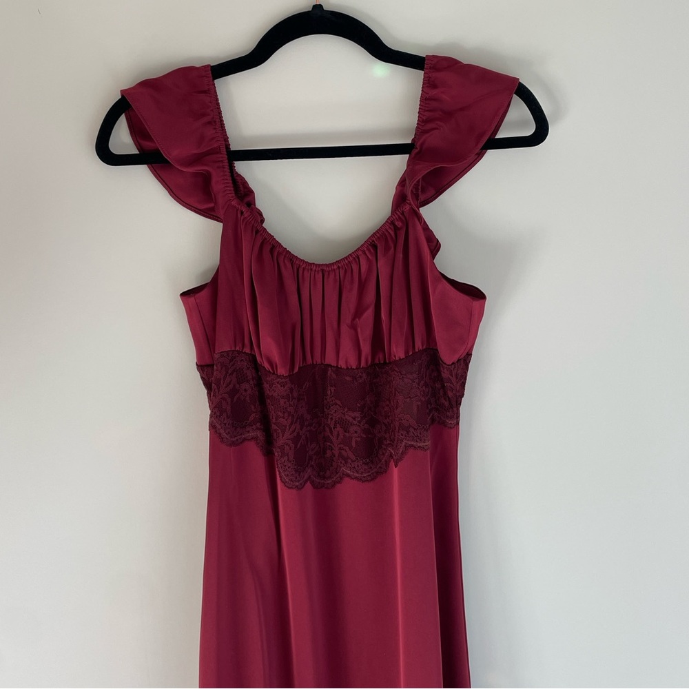 NWT Wilfred Magnate Satin Dress in Cordovan 🌹 • US 4 • Aritzia - Picture 4 of 13